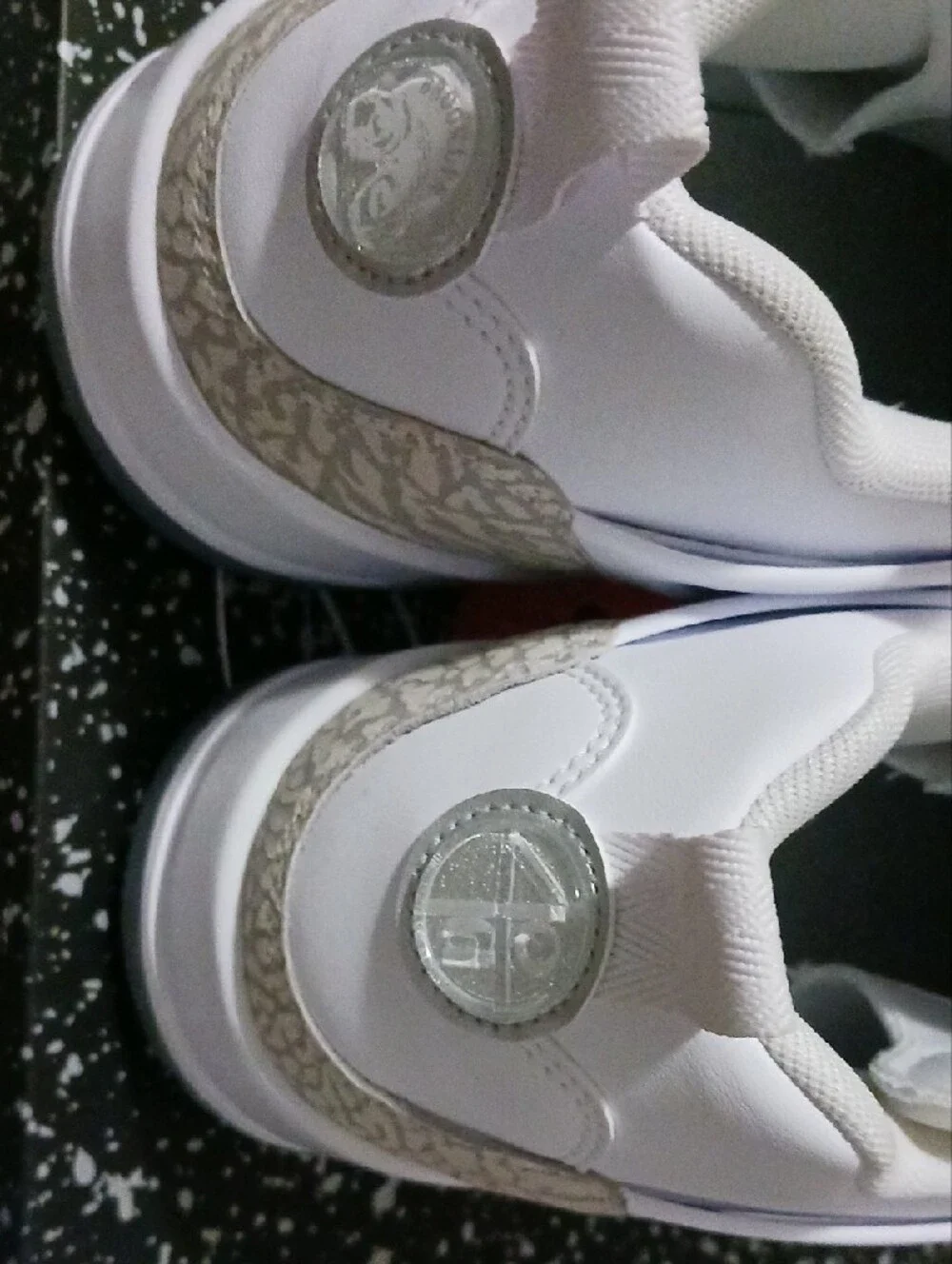 Jordan Men's White Sneakers with Cement Grey Accents